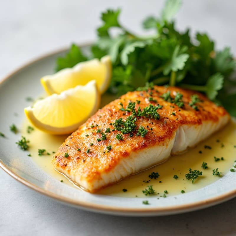 Crispy Herb-Roasted Fish with Lemon Butter Sauce