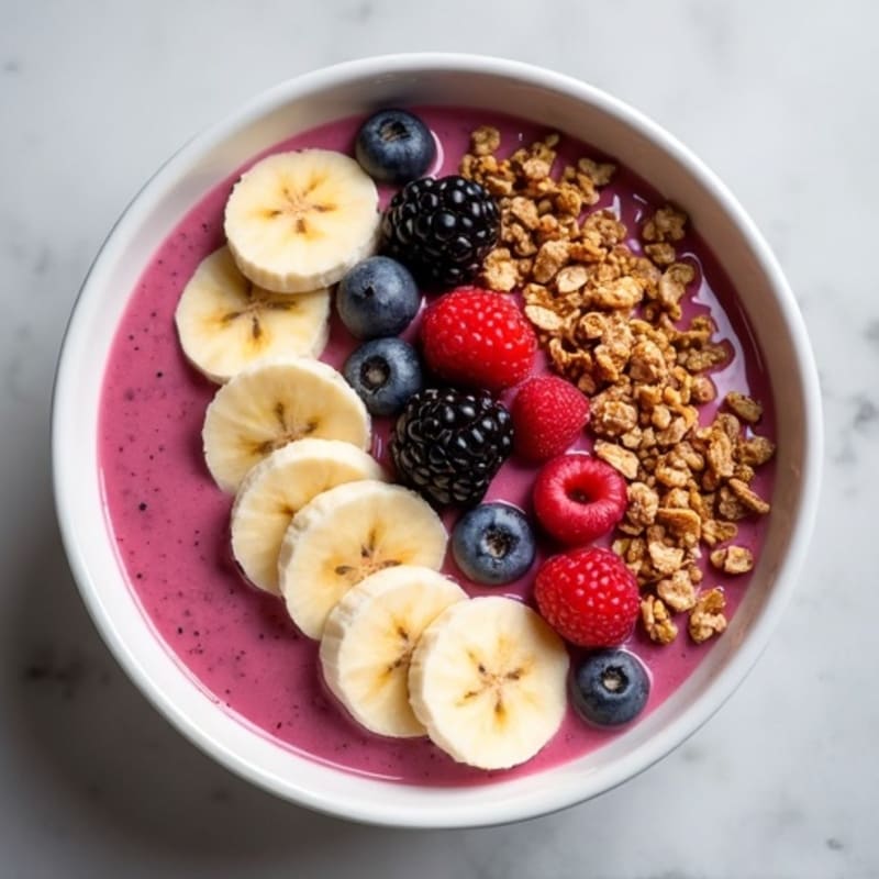 Creamy Berry Protein Smoothie Bowl with Crunchy Granola
