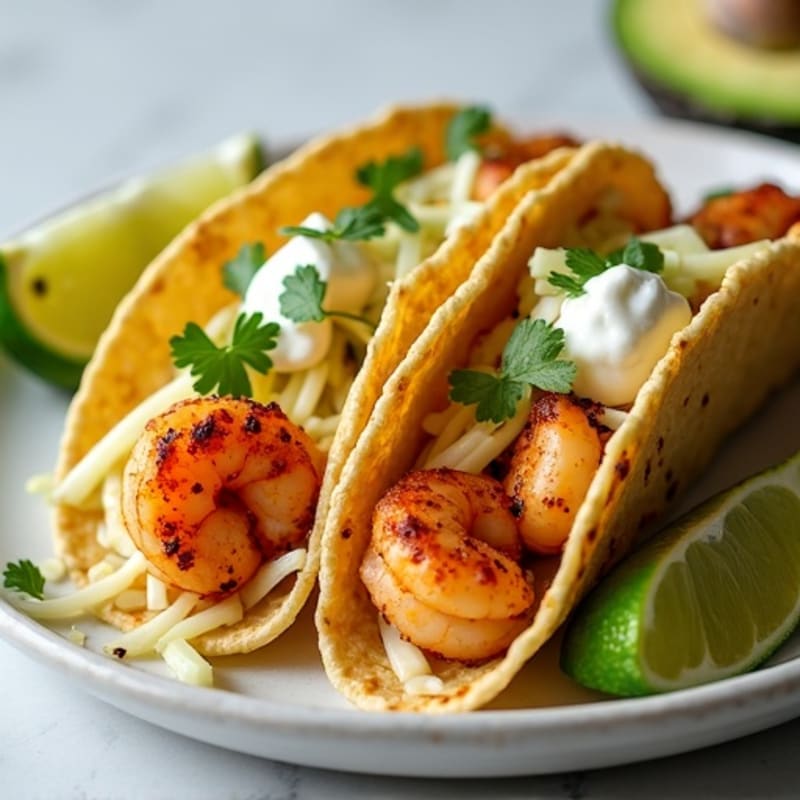 Crispy Blackened Shrimp Tacos with Zesty Cabbage Slaw