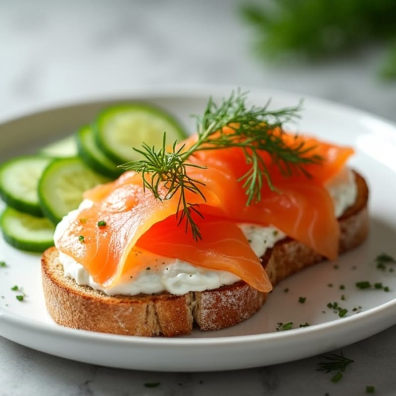 Open-Face Smoked Salmon with Herb-Whipped Cream Cheese