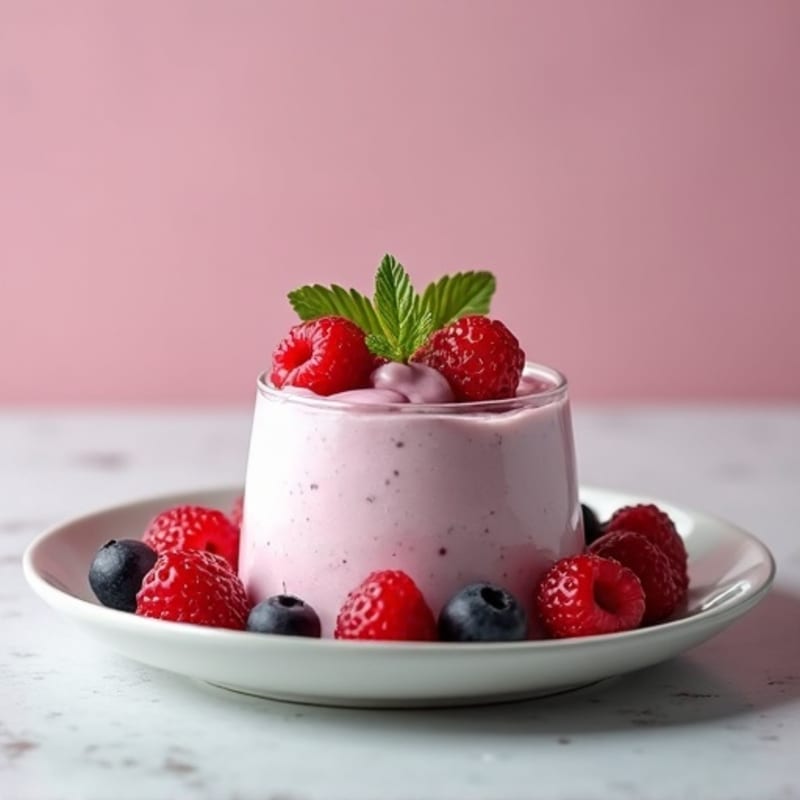Greek Yogurt Protein Mousse with Mixed Berries