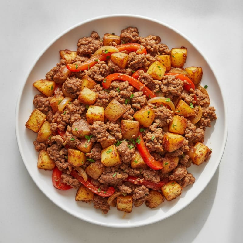 Savory Ground Beef and Potato Skillet
