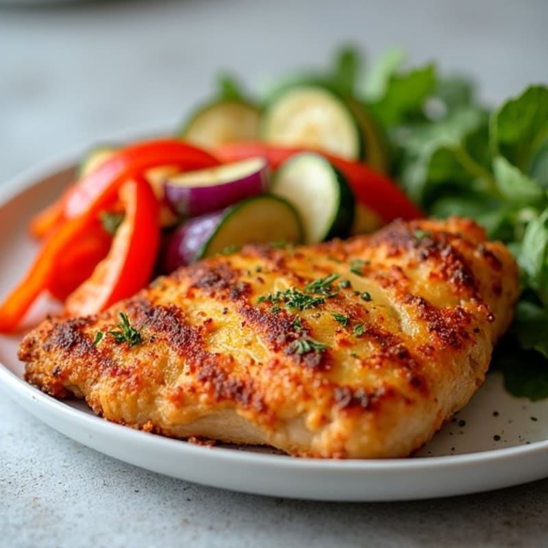 Crispy Buttermilk Baked Chicken with Roasted Vegetables