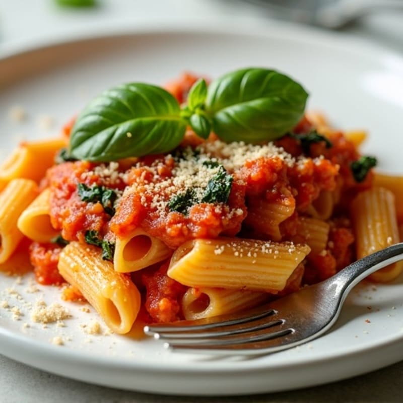 Lean Ground Turkey Baked Ziti with Spinach