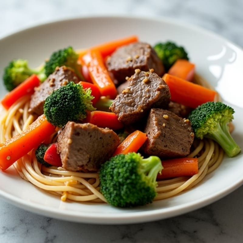 Ginger-Garlic Beef Chuck Stir Fry with Crispy Vegetables