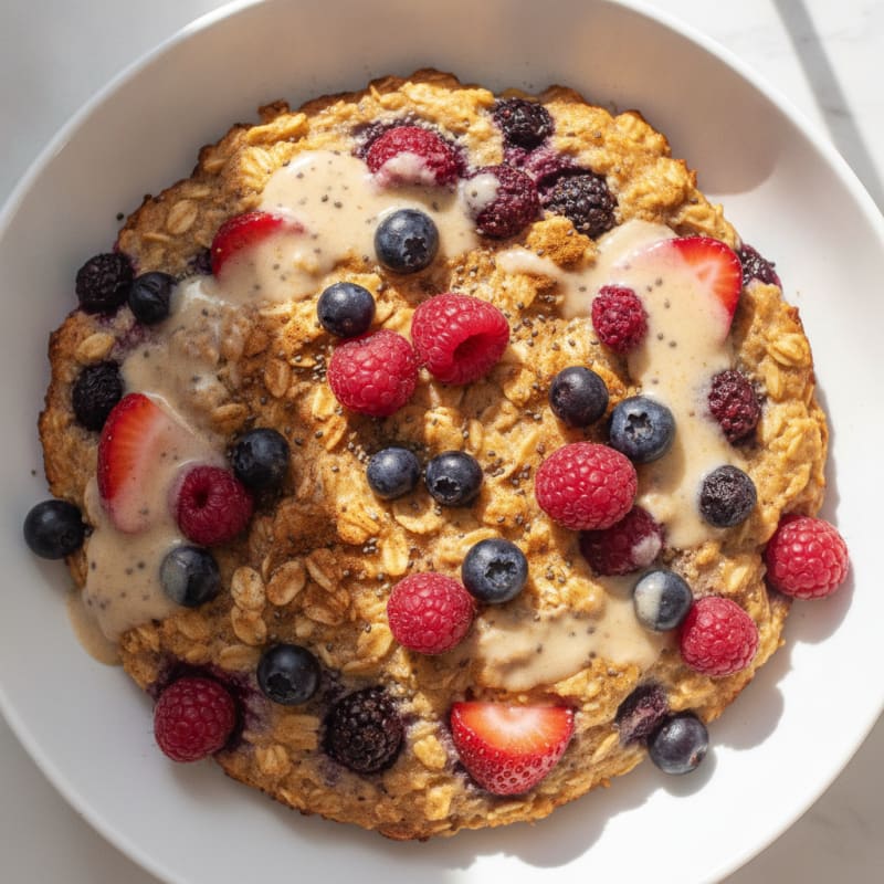 Almond Milk Baked Oatmeal with Berries