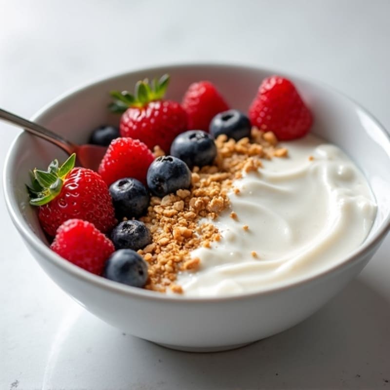Greek Yogurt Protein Bowl with Mixed Berries and Almond Butter