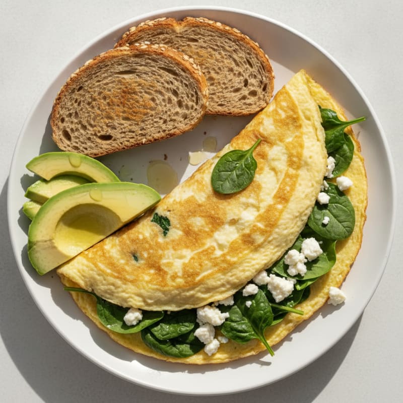 Egg White Omelette with Spinach and Feta
