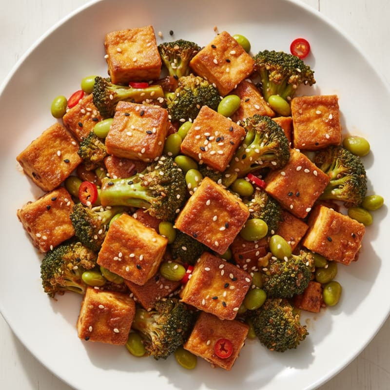 Sesame Tofu Stir-Fry with Broccoli