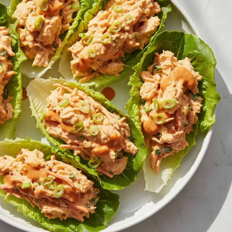 Buffalo Ranch Chicken Lettuce Wraps