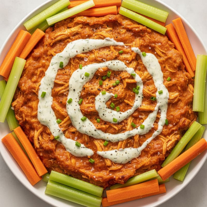 Buffalo Chicken Dip with Ranch Swirl