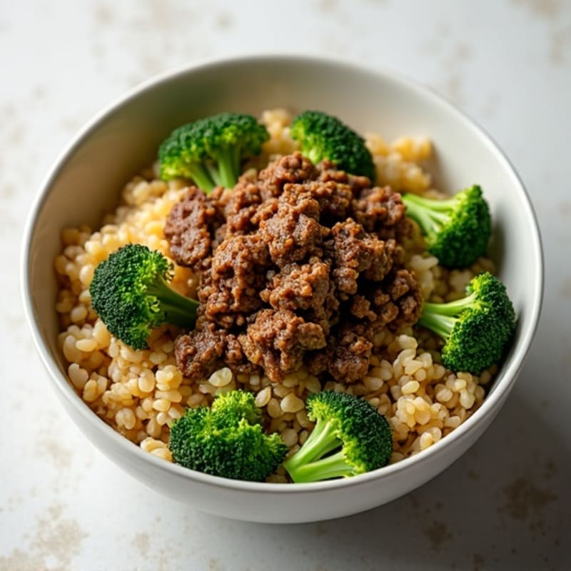Lean Beef and Crispy Broccoli Rice Bowl