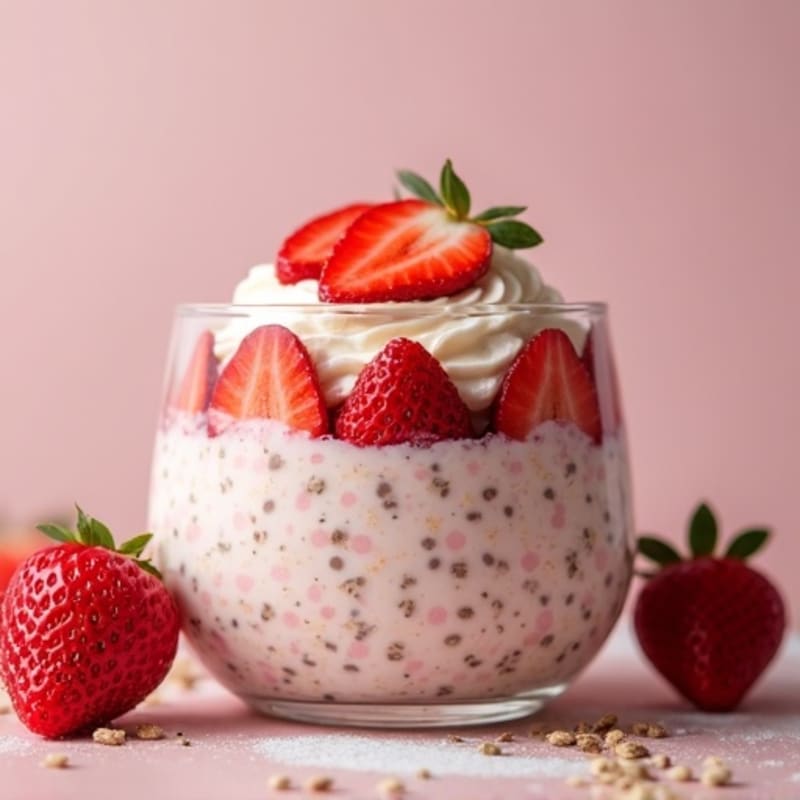 Healthy Strawberry Shortcake Overnight Oats