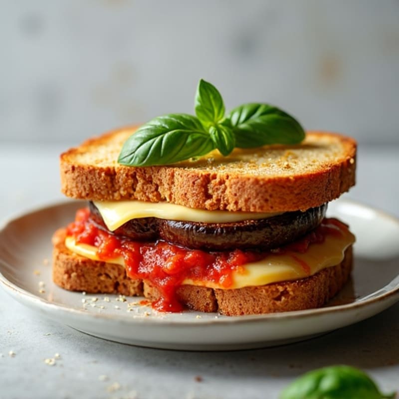 Crispy Baked Eggplant Parmesan Sandwich