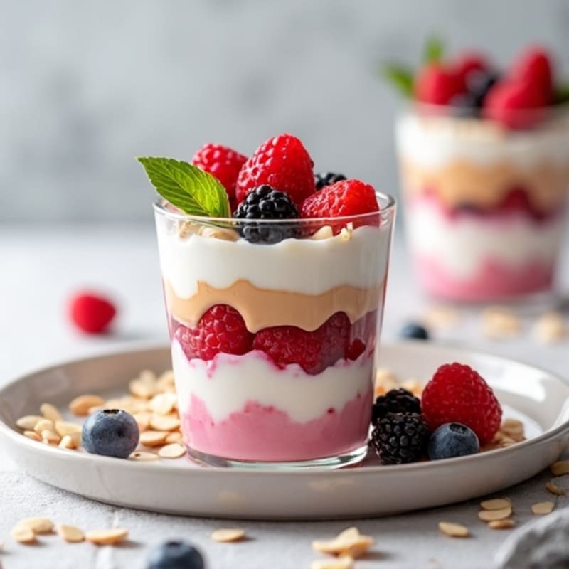 Greek Yogurt Protein Parfait with Mixed Berries