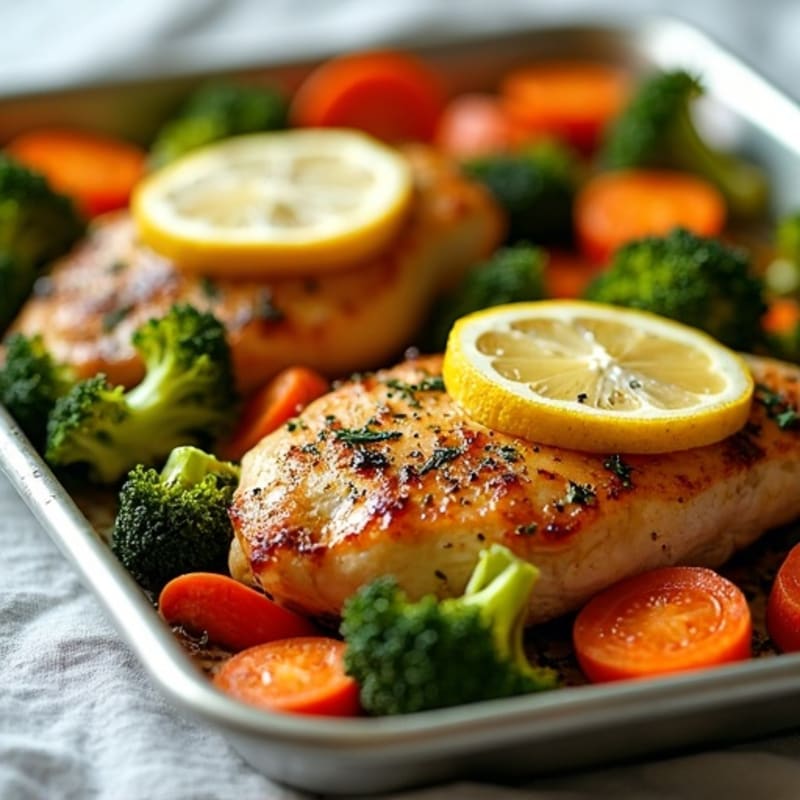 Sheet Pan Lemon-Herb Roasted Chicken and Crispy Vegetables