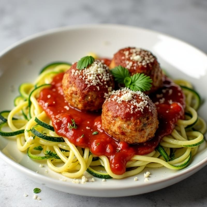 Lean Turkey Zucchini Noodle Meatballs
