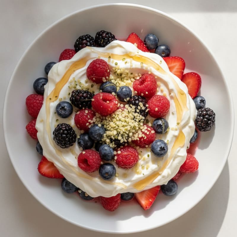 Greek Yogurt Protein Parfait with Mixed Berries