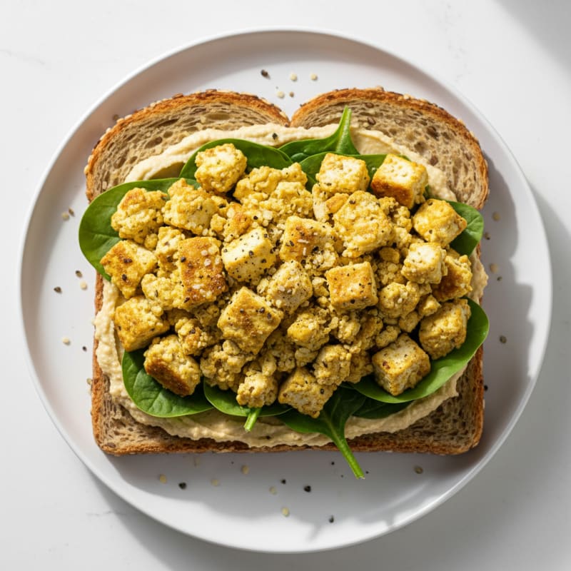 Savory Tofu Scramble Breakfast Sandwich