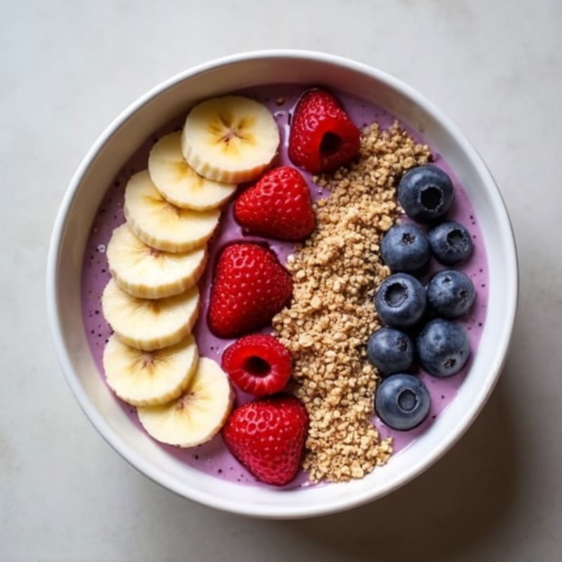 Silky Tofu Protein Smoothie Bowl with Almond Butter and Chia Seeds