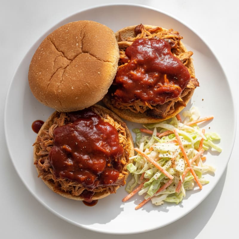 BBQ Pulled Pork Sandwiches with Coleslaw