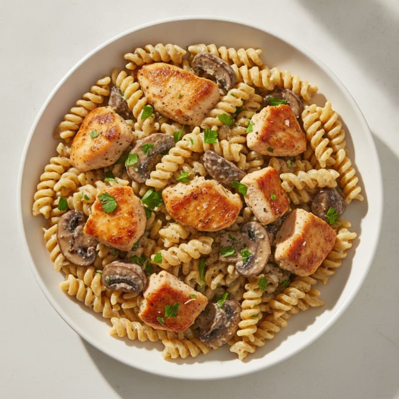 Chicken and Mushroom Pasta with Creamy Herb Sauce