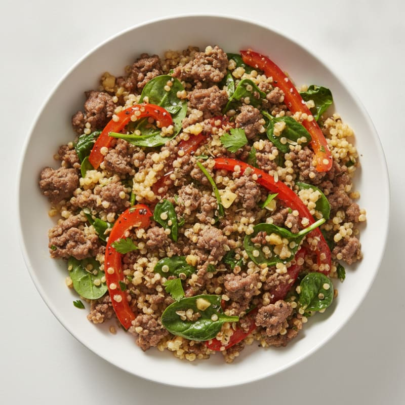 Garlic Herb Beef and Quinoa Bowl