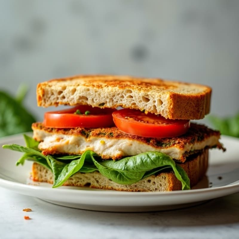Crispy Pressed Lean Turkey Pesto Sandwich