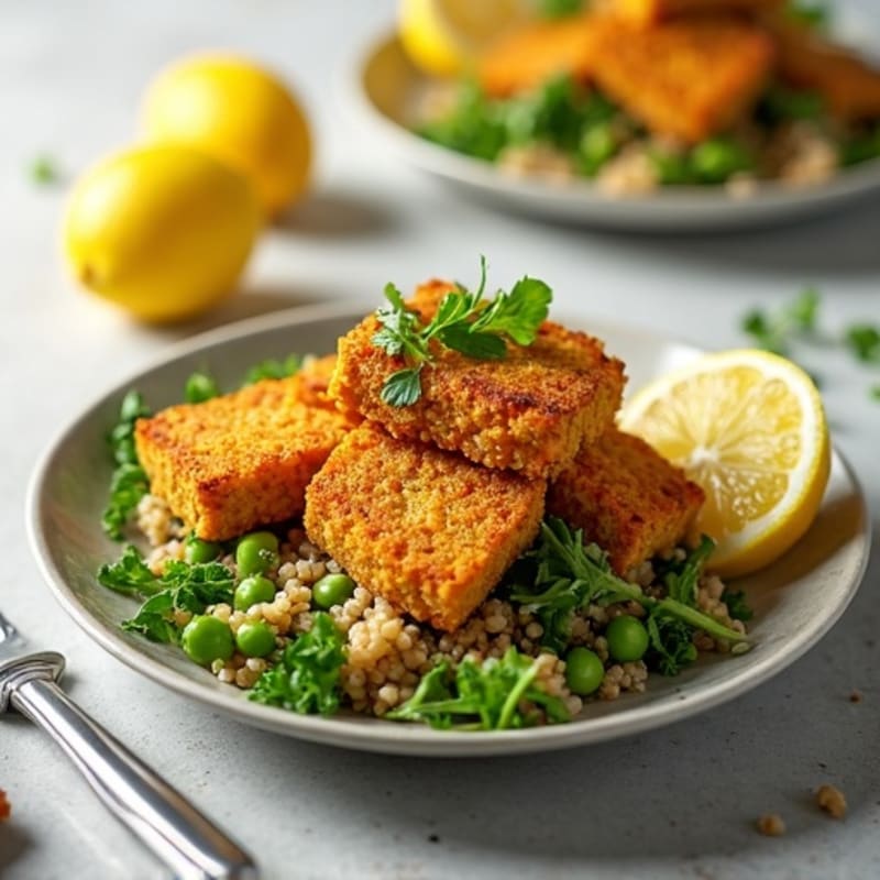 Crispy Tempeh Power Salad with Edamame and Quinoa