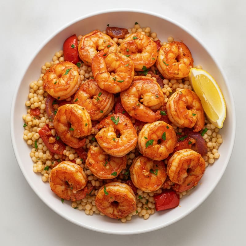 Spicy Harissa Shrimp with Couscous