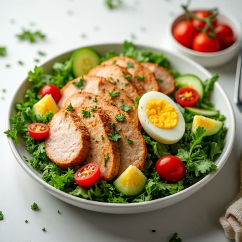 Lean Deli Meat Chopped Salad with Crispy Greens and Zesty Herb Vinaigrette