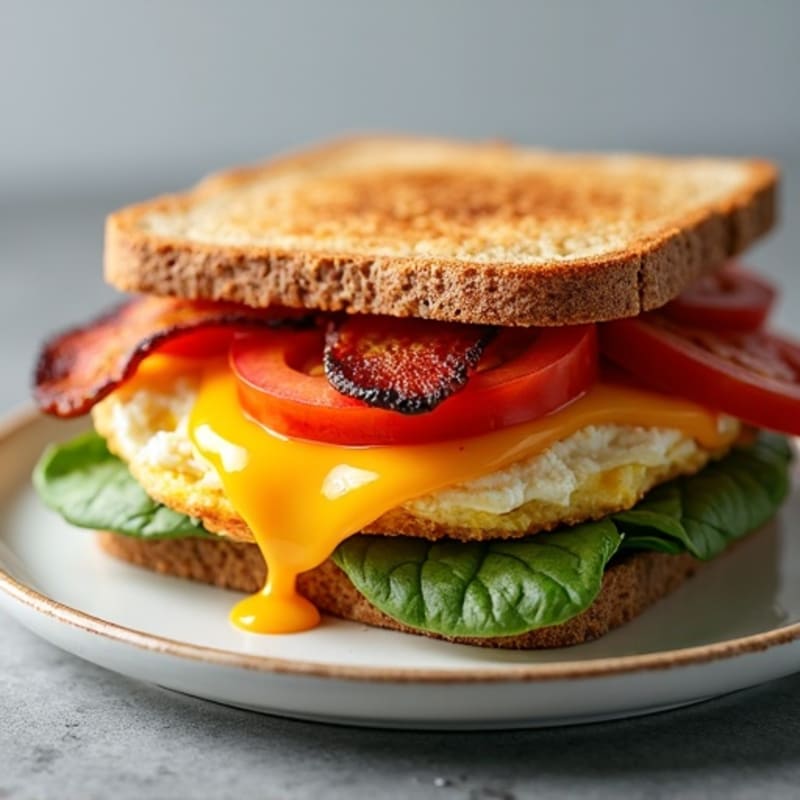 Crispy Turkey Bacon and Fresh Tomato Whole Grain Sandwich