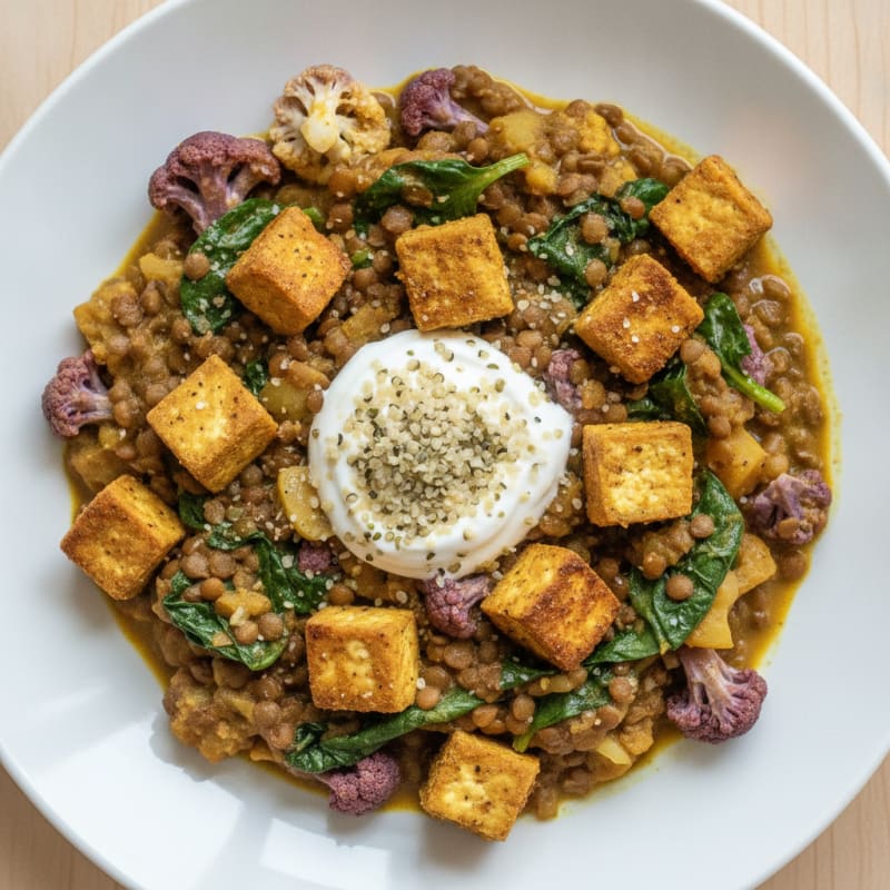 Lentil and Vegetable Curry Bowl