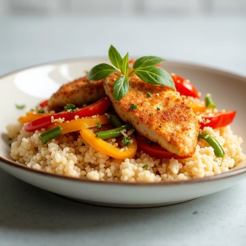 Crispy Chicken and Veggie Cauliflower Rice Stir-Fry