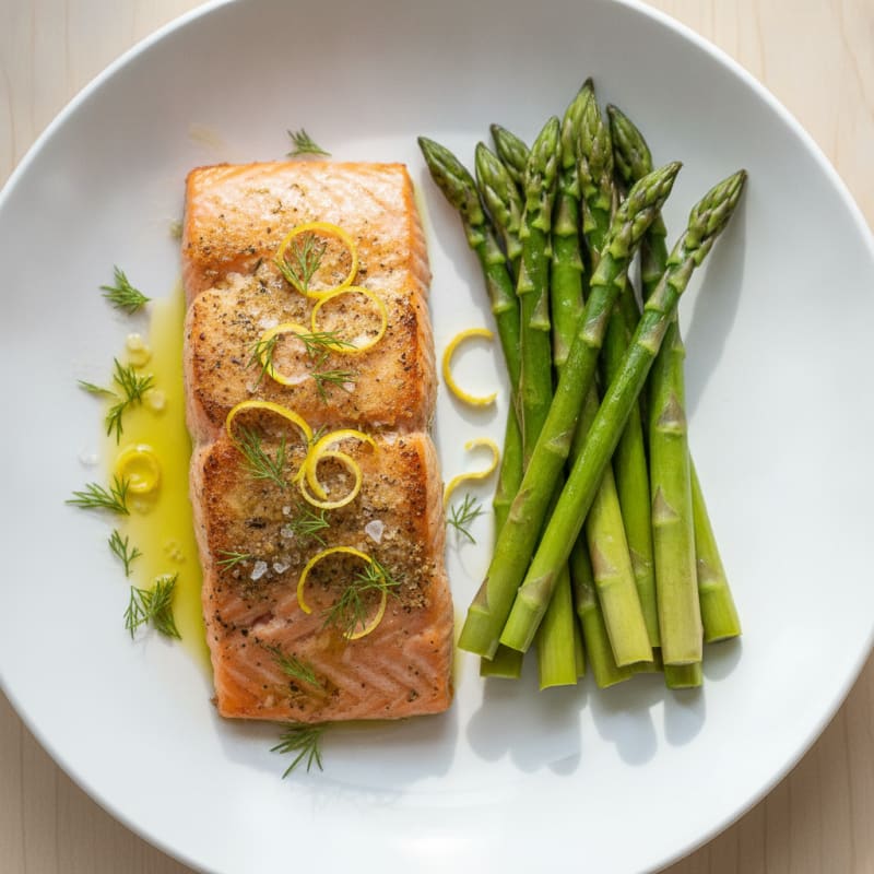 Lemon Herb Baked Salmon with Asparagus