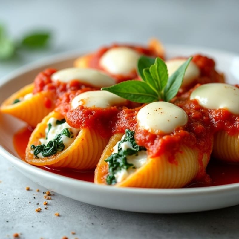 Healthy Baked Spinach & Ricotta Stuffed Shells