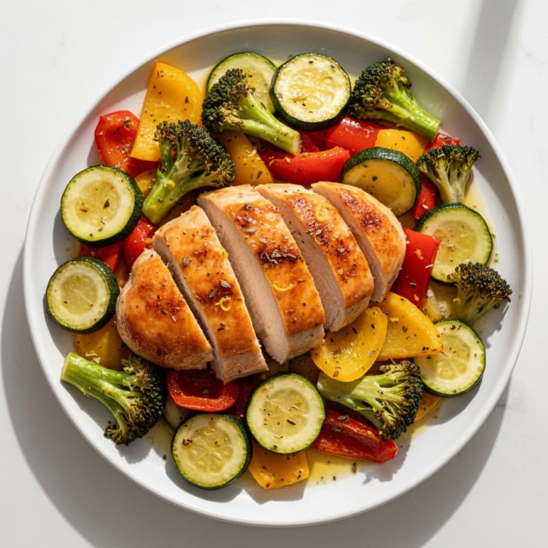 Oven-Baked Chicken with Roasted Mixed Vegetables