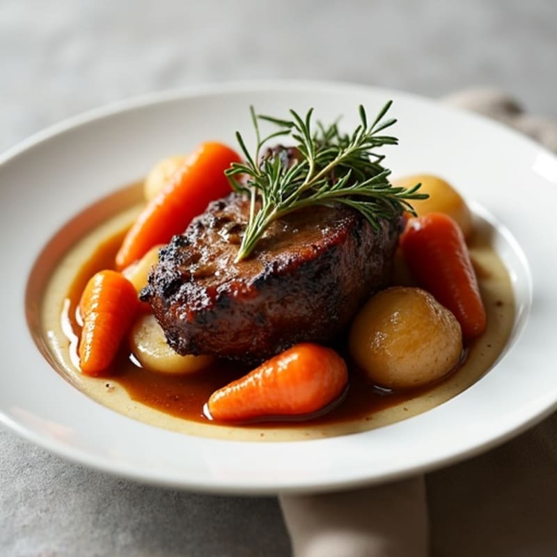 Silky Slow-Cooked Oxtail with Roasted Root Vegetables