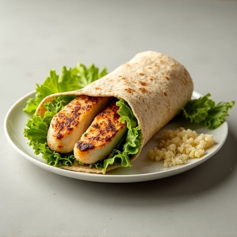 Grilled Chicken Creamy Caesar Whole Wheat Wrap with Crisp Romaine