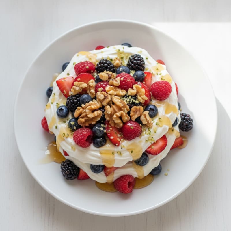 Greek Yogurt Protein Parfait with Mixed Berries