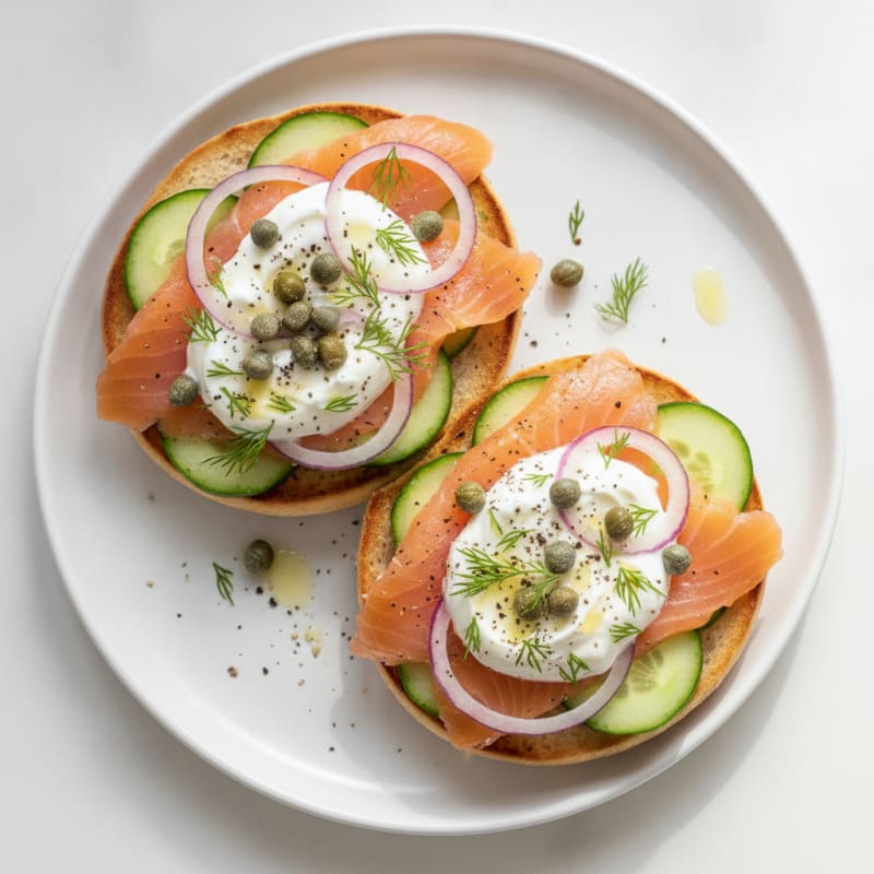 High-Protein Smoked Salmon Everything Bagel