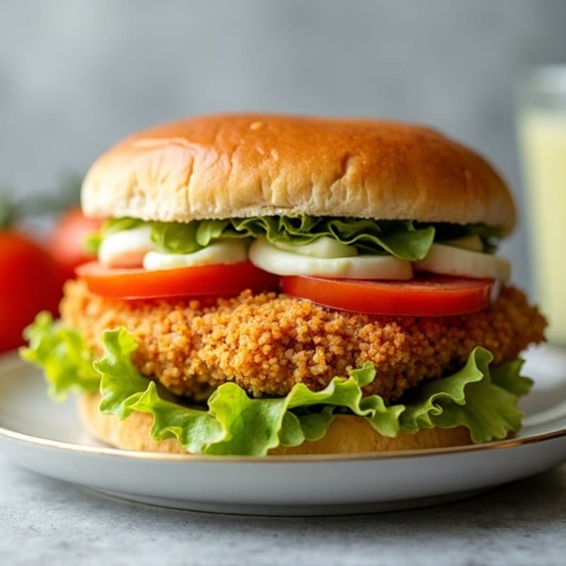 Crispy Baked Chicken Cutlet Sandwich with Herb Aioli