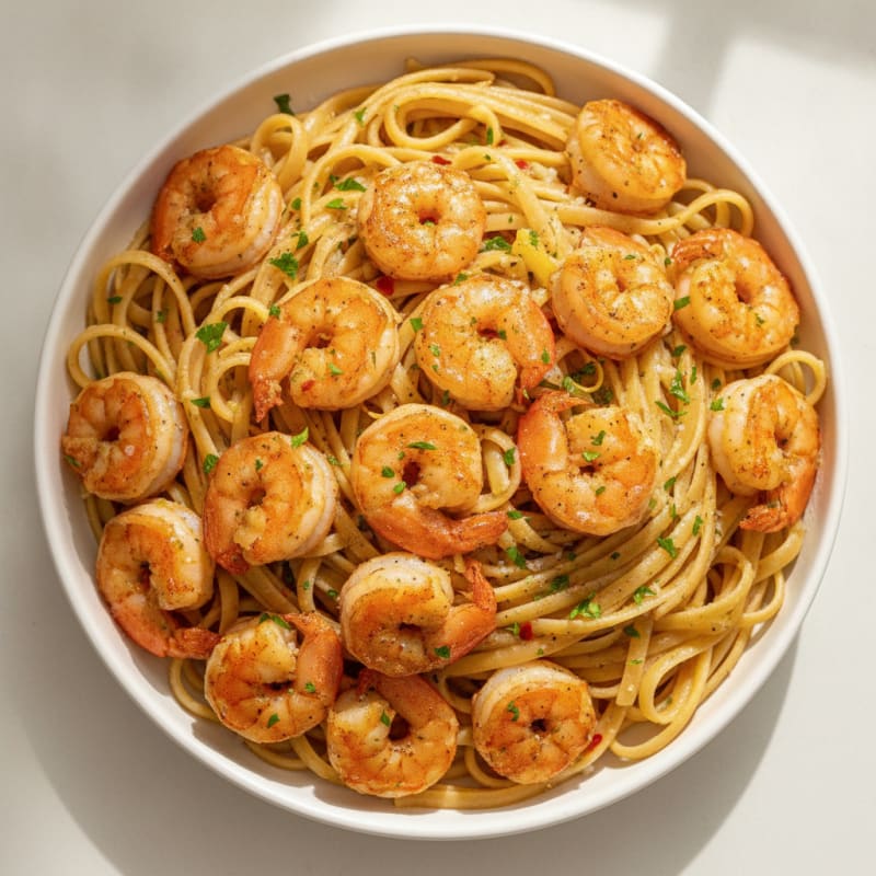 Garlic Butter Shrimp Scampi with Linguine