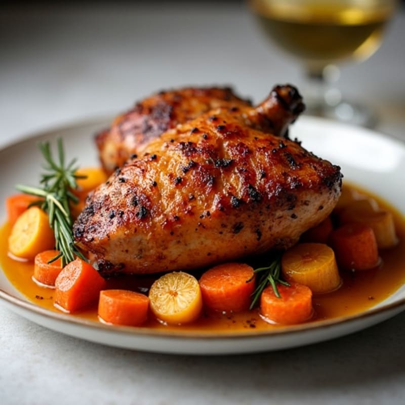 Crispy Slow-Roasted Duck with Roasted Root Vegetables