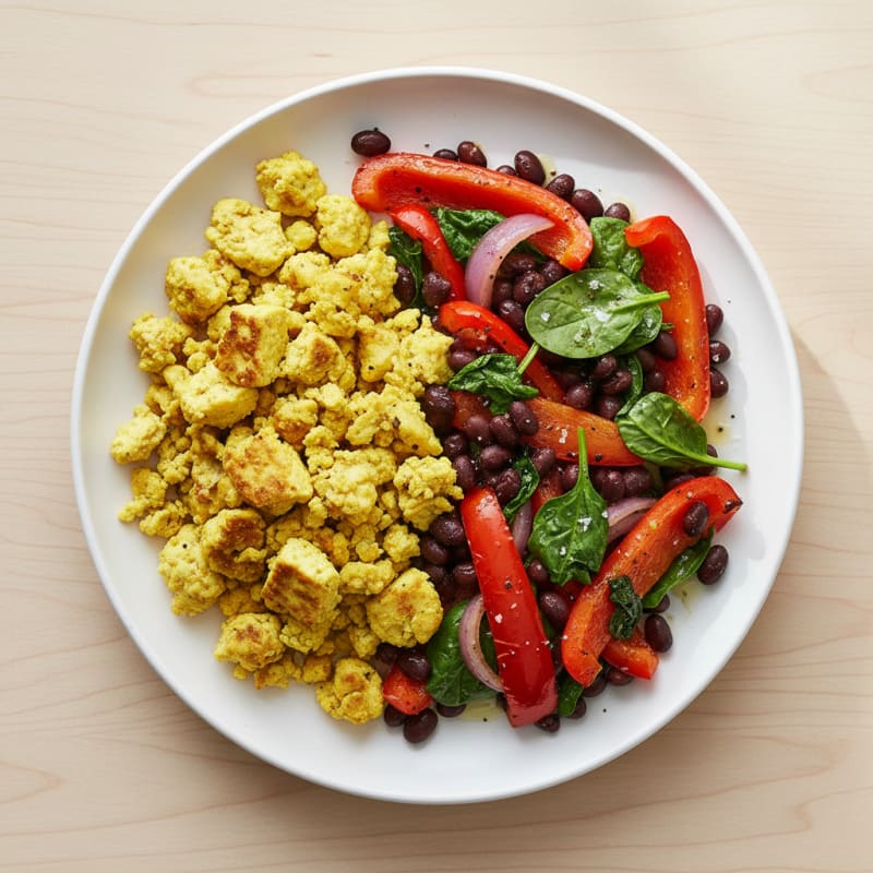 High-Protein Tofu Scramble with Pan-Roasted Vegetables