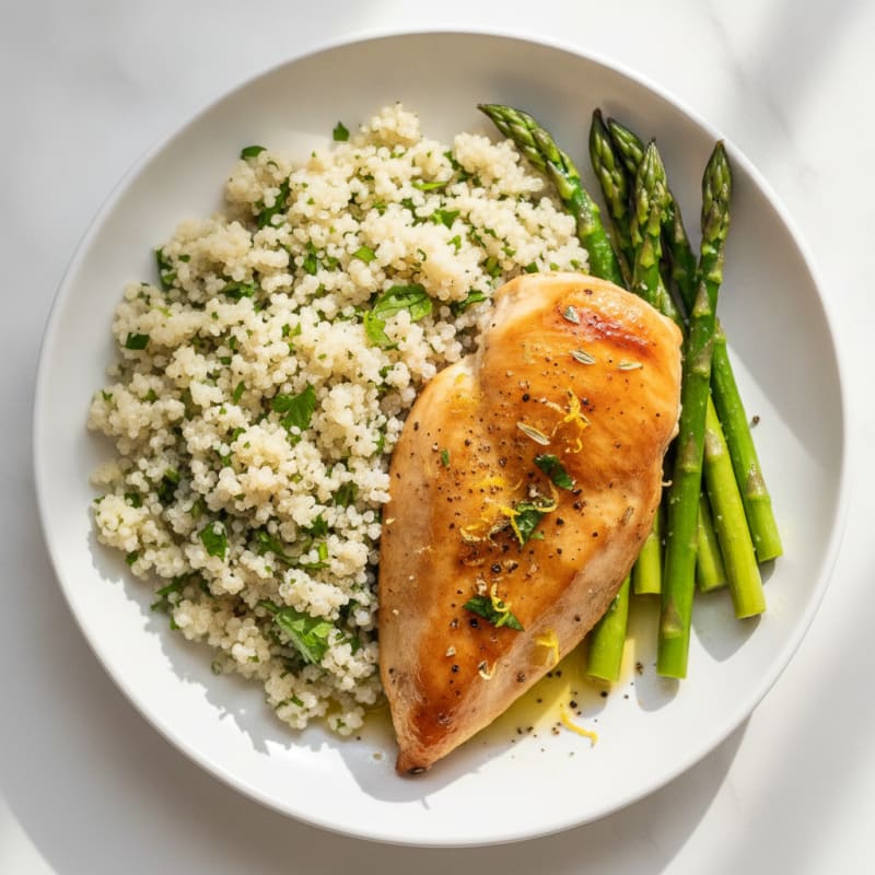 Lemon Herb Roasted Chicken with Quinoa