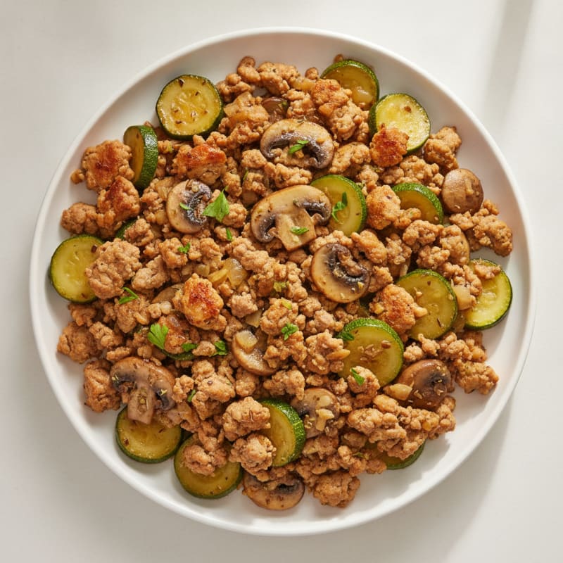 Turkey and Zucchini Mushroom Skillet