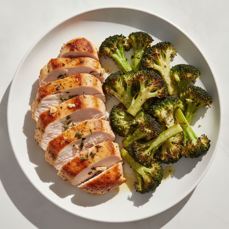 Seared Turkey Breast with Roasted Broccoli