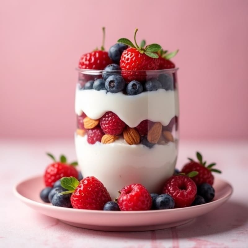 Greek Yogurt Protein Parfait with Mixed Berries