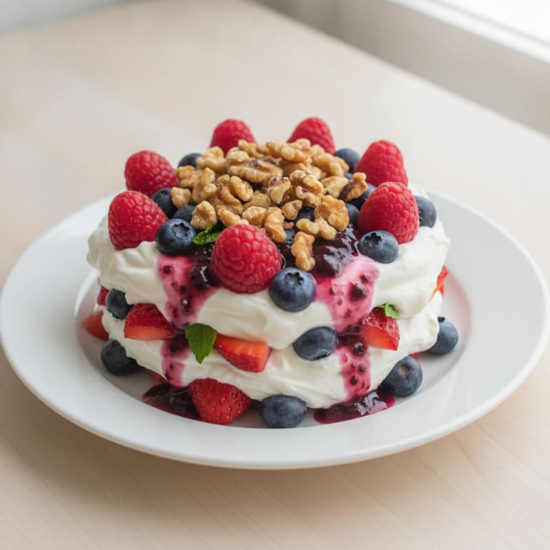 Greek Yogurt Protein Parfait with Mixed Berries